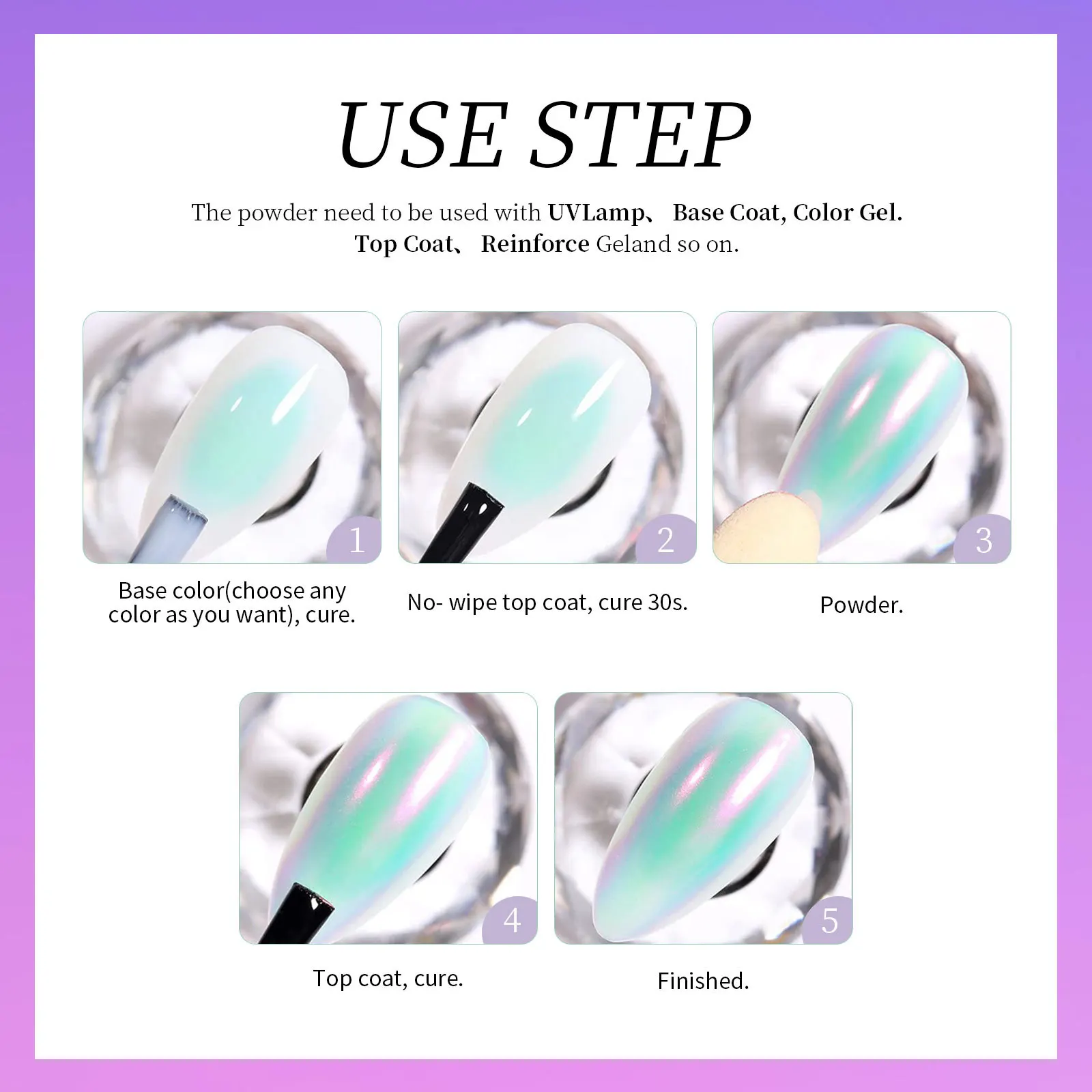 Wholesale 9 Colors Moonlight Effect Nail Magic Mirror Pearl Aurora Nail  Chromer Pigment Powder for Nail Art