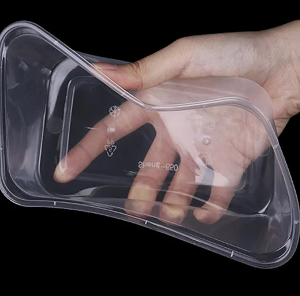 light weight disposable rectangle plastic food container with 500 650 750 and 1000 ml