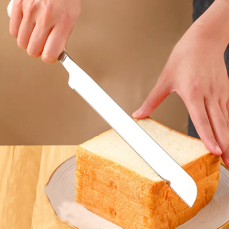 Factory 10 inch Bread Knife Stainless Steel Serrated Baking Cake Knife Stainless steel Cake Cutter and Pie Spatula Cake Server