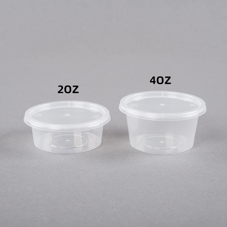 Factory supply 2 4 oz PP portion small sauce container disposable eco friendly plastic sauce cup with lid for sauce
