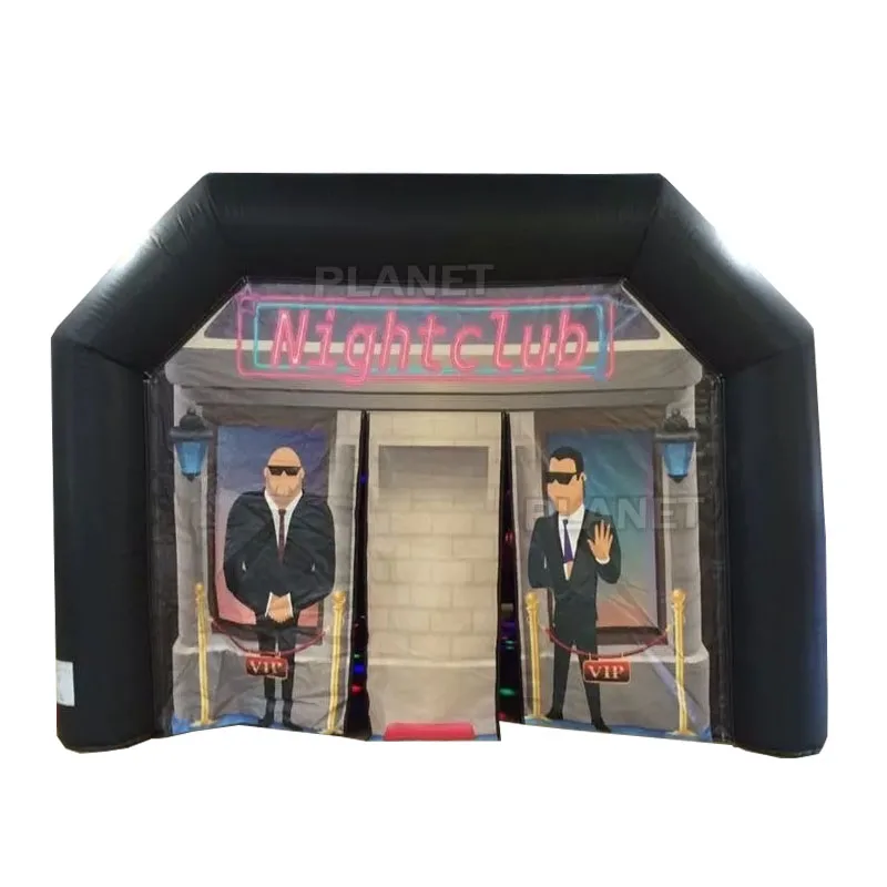 Outdoor PVC Commercial Black Led Disco Inflatable Night Club Pub Tent Party Inflatable Nightclub With Bar