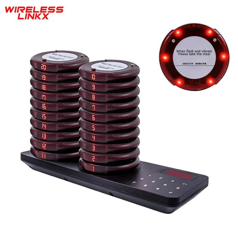 WirelessLinkx Food Truck Restaurant Customer Guest Pager System Buzzers Queue System For Clinic Coffee Shop Church