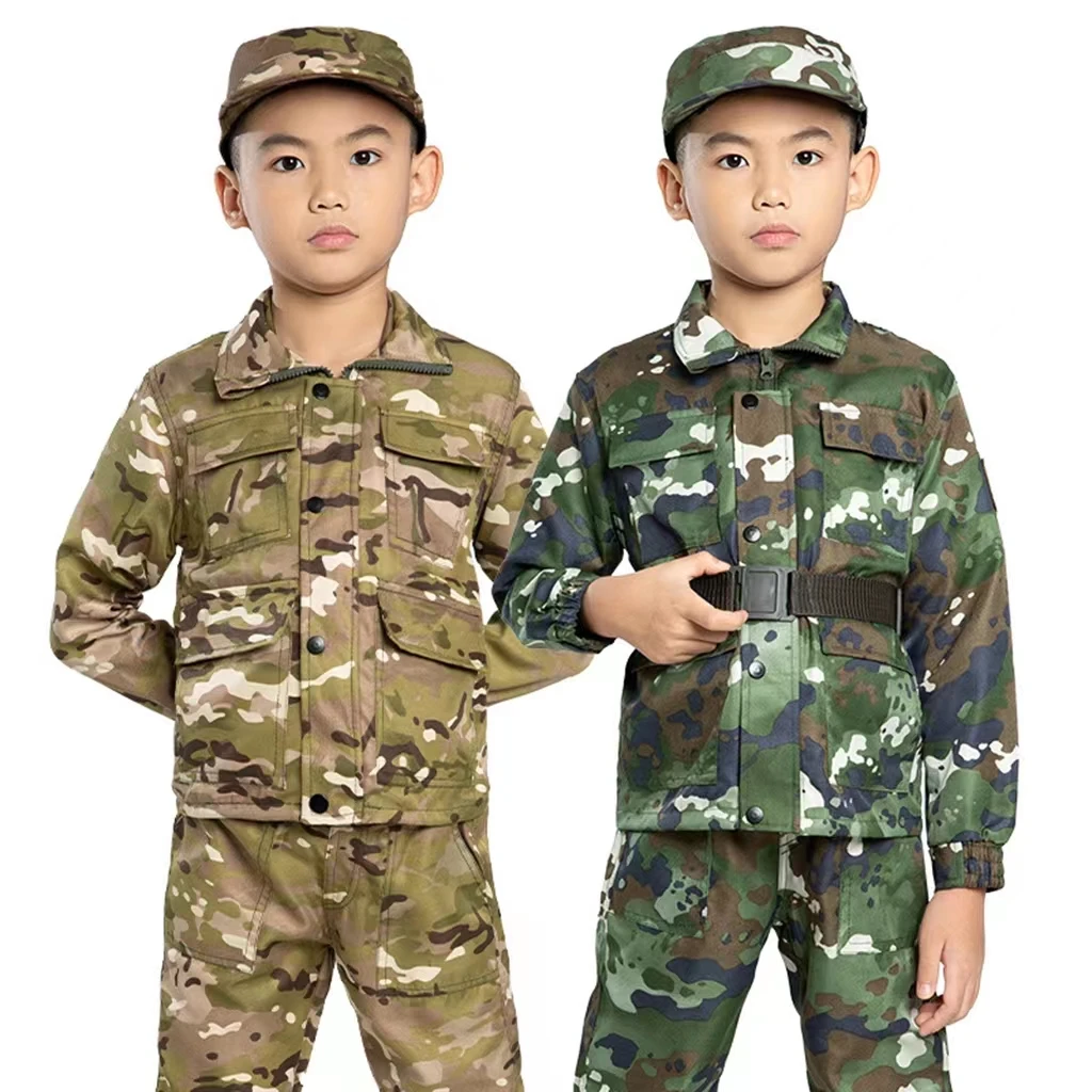 Children Outdoor Training School Military  Camouflage Suit  Kids Training Suit Combat Jacket Pants Set