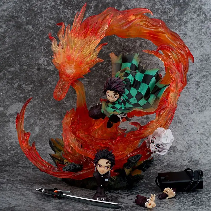 Kamado Tanjirou 30cm Can shine Anime Figure collectibles Toys Demon Slayer Action Figures