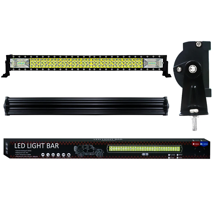YIMEI Factory hot sale 31Inch 405W white yellow Two-color Flash Offroad truck ship excavator mountain bike light bar led for car