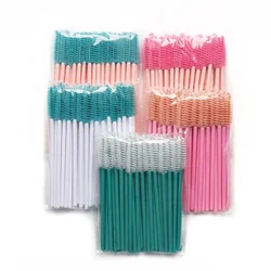 Sialia 50pcs/Bag Colorful Disposable Eyelash Mascara Wand Spoolie for Eyelash Eyebrow Extension Mascara Brush
