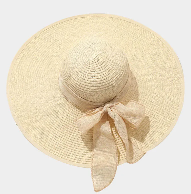 Promotional Big Wide Brim Floppy Spring Summer Beach Sun Lady Hats Fashion Natural Paper Straw Hats