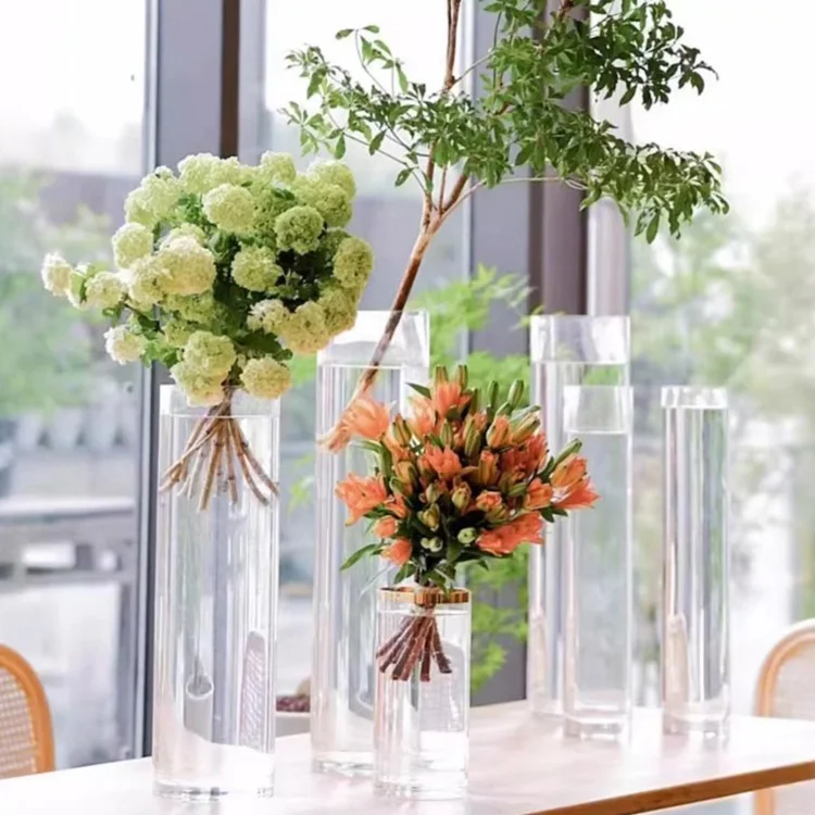 wholesale flower vase crystal vases cylinder vases for flowers home decor luxury
