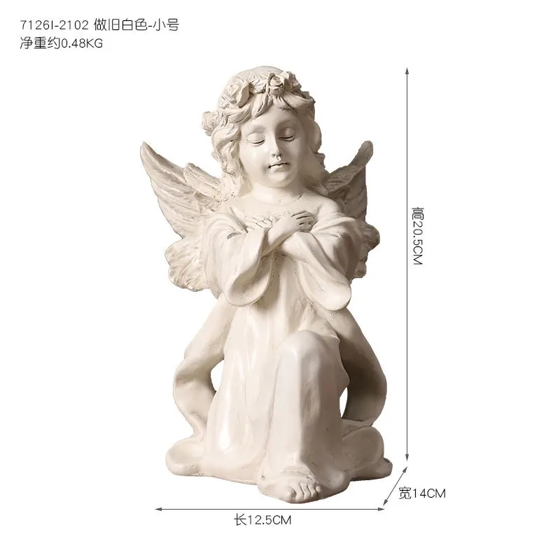 Simple Luxury Office Nordic Girl Prayer Angel Sculpture Model Room Crafts Decoration
