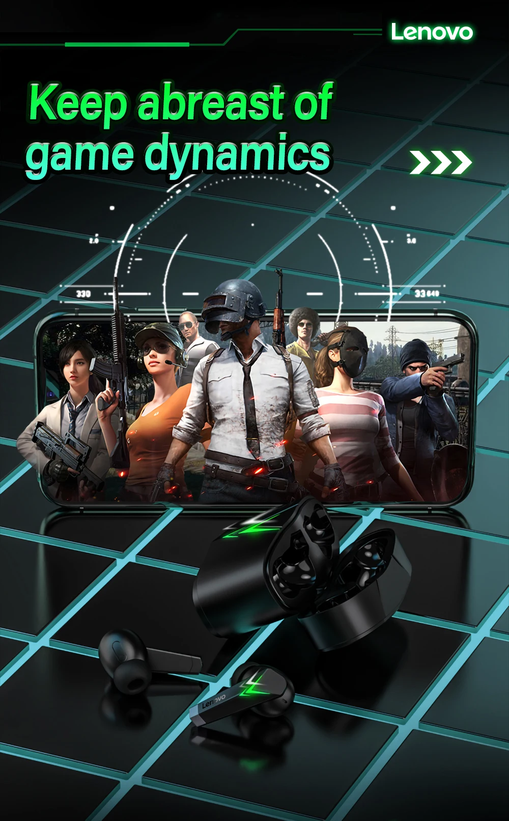 100% New Original Lenovo LP6 TWS Gaming Earphone Wireless Blue tooth Headphone With Dual Mode Headset Mic Music Earbuds