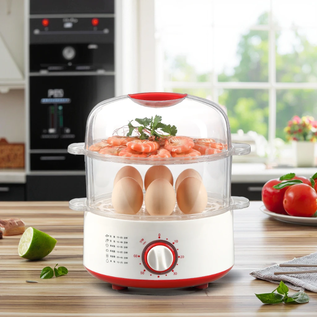 A convenient two - layer multifunctional electric steamer with automatic power - off function.