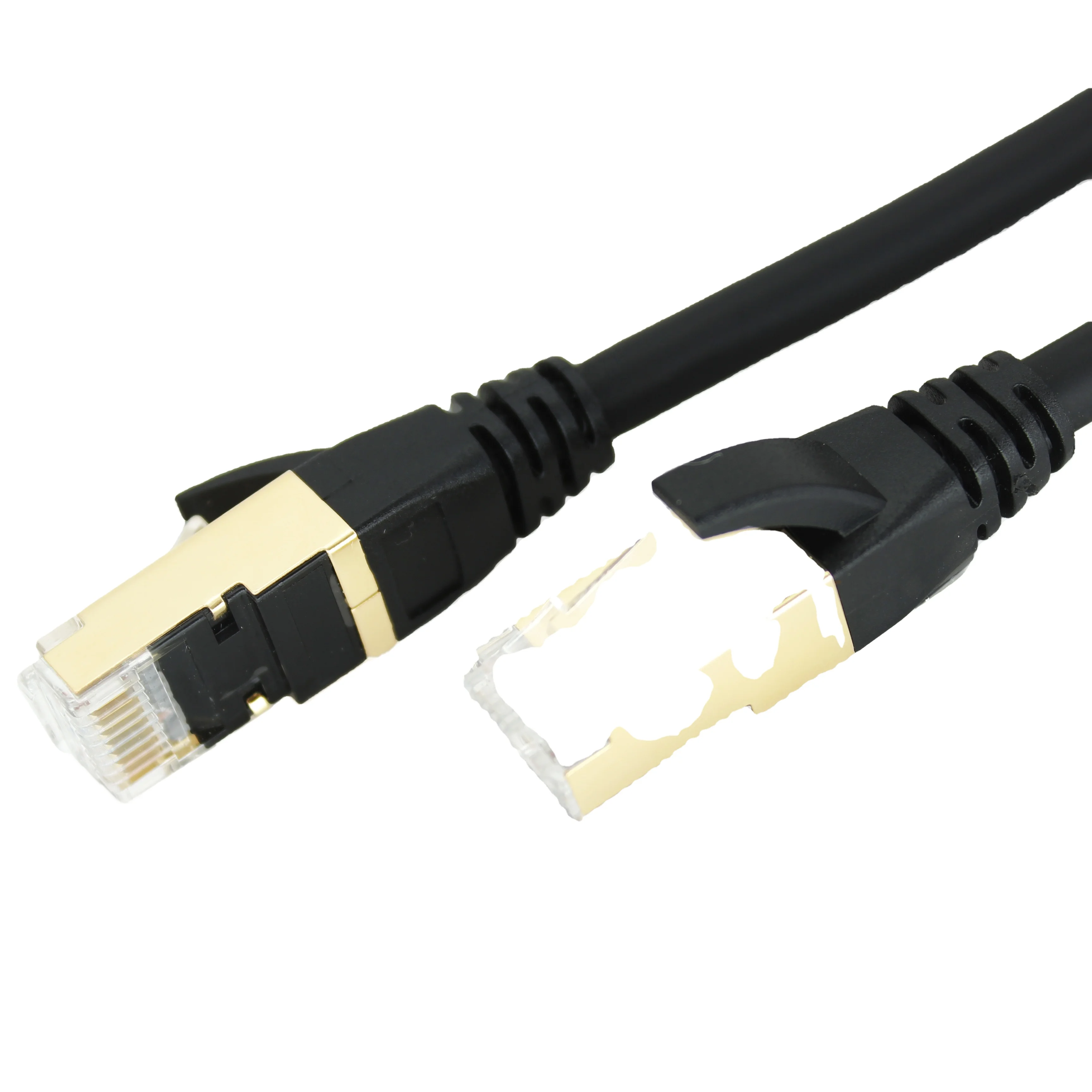 XXD 90 degree 2M/3M/5M Black cat8 ethernet cable rj45-connector patch cord cable OEM packing sftp double shielded