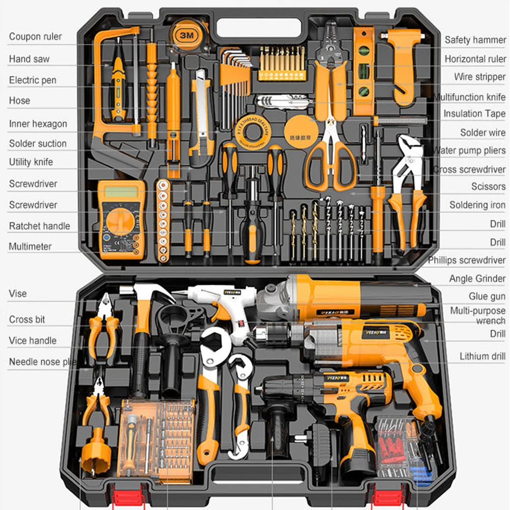 Electrician Dedicated Waterproof Plastic, Multi-function Home Hardware Tool Kit/