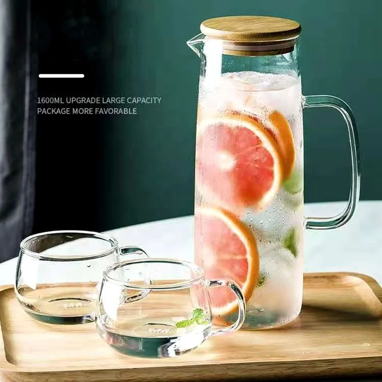 Borosilicate Glass Cold Water Pitcher water jug with lid glass cold water pot
