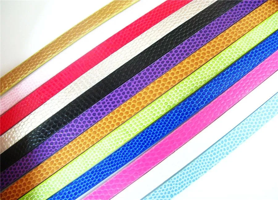 Be in stock factory price DIY Accessories 1m length 8mm and 10mm Strips Copy leather Belt Fit slide letter Charms