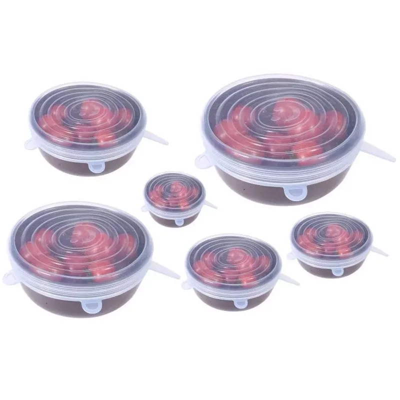
Storage Container Lid Stretchable Silicone Reusable Seal Covers Lids 