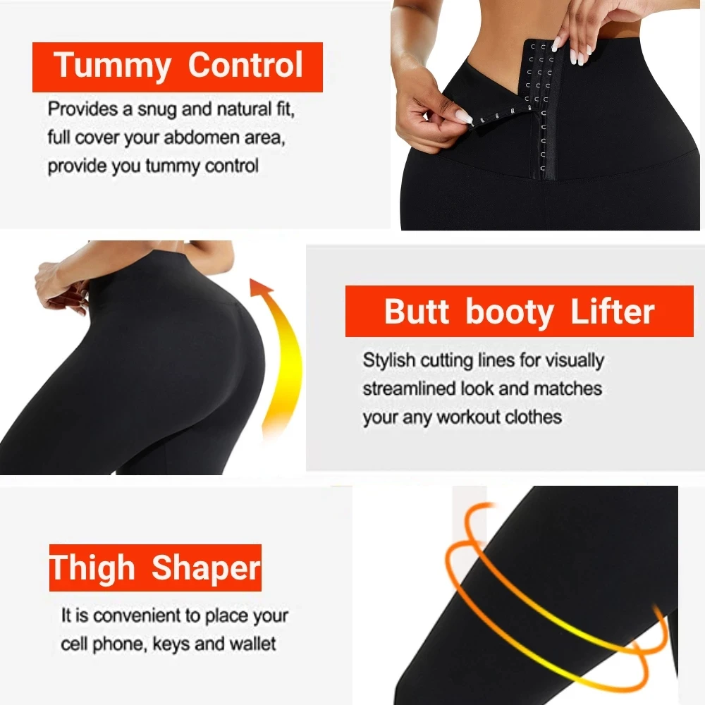 
Custom Service Body Shaper Waist Trainer 2 In 1 Hip Enhancer Buttery Soft Stretch Leggings Quick Dry High Waist Tight Pants 