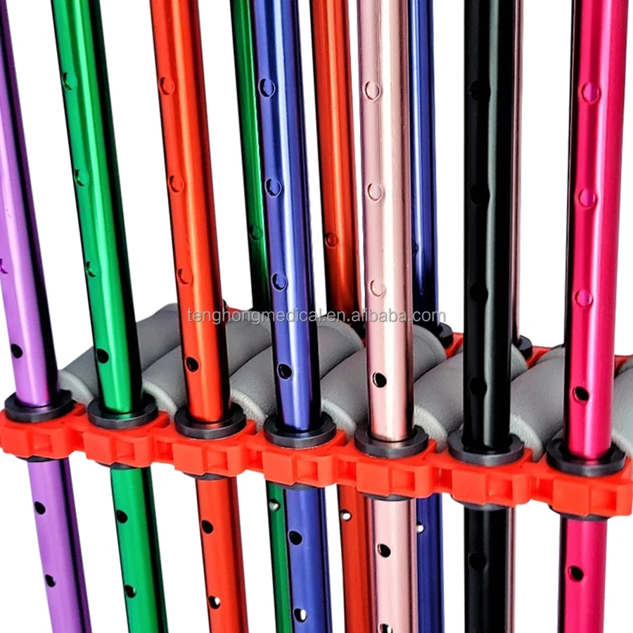 Disabled Crutches Aluminum Underarm Crutches Universal Color Adults Children Axillary Crutches