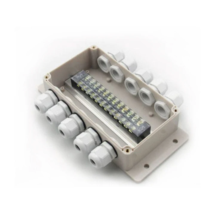 158x90x60mm with 10 PG11 Waterproof Dustproof Outdoor Terminal Electronic Case IP66 with Terminal Block