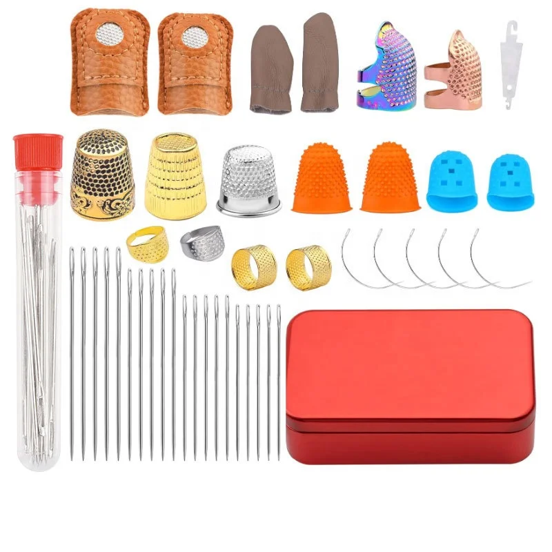16 Pcs Sewing Thimble with Storage Box