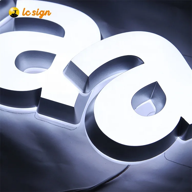 Wall Signage Custom number plate metal logo illuminated Signage LED Channel Letters 3D Letters Sign for Company wall Logo sign