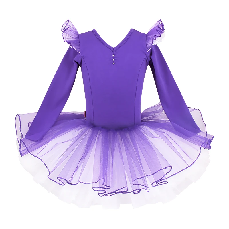 Детское платье с длинными рукавами для профессионального балетного выступления элегантное детское балетное необходимое сцены