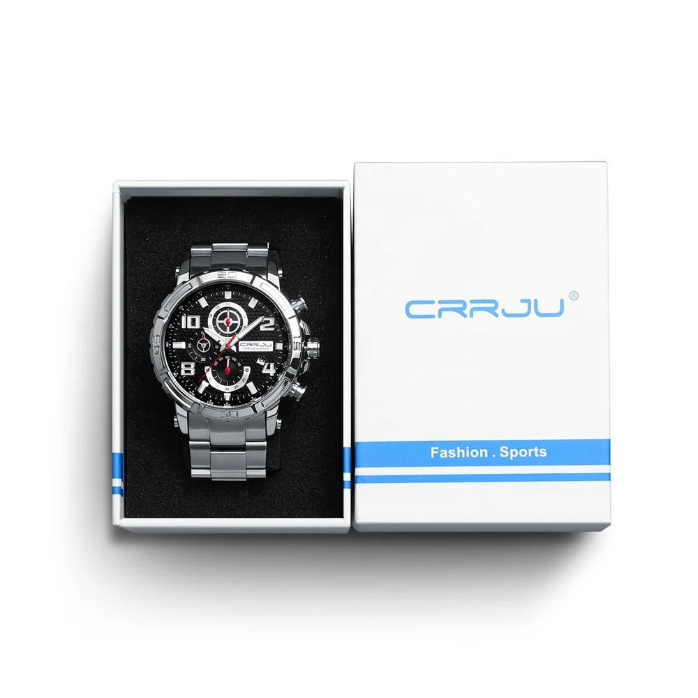 Fashion CRRJU CURREN Winner Watch Box Famous Brand Customs Gift Package Box For CRRJU Mechanical Watch Sports Luxury Watch Box