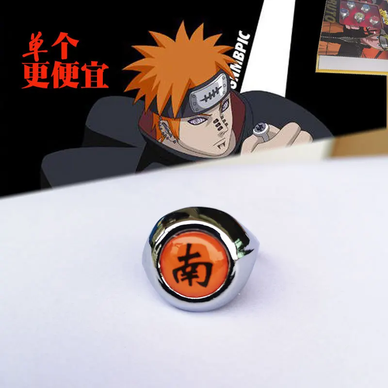 whole sale Akatsuki accessories black ring Uchiha Itachi small south ring necklace  Narut0 ring