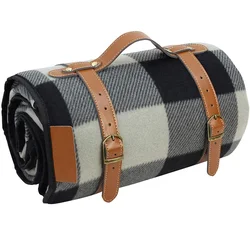 Sand Free Beach Picnic Blanket Large Acrylic Rug Mat Blanket Camping Blankets With PU handle