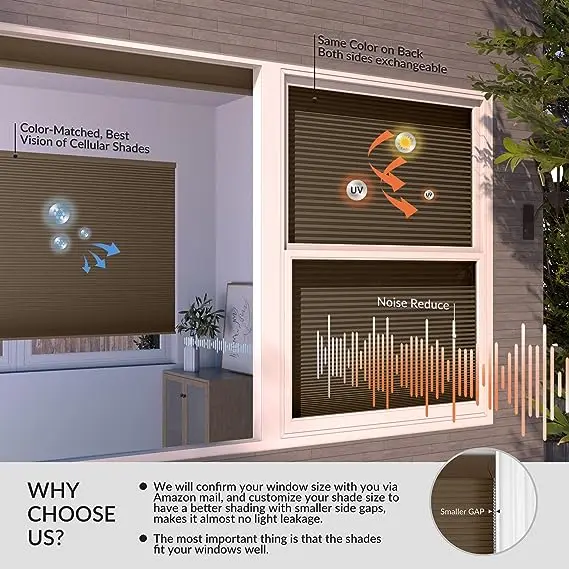 Professional Large Factory Anti-uv Honeycomb Blinds Cellular Fabric Double Cellular Honeycomb Blinds
