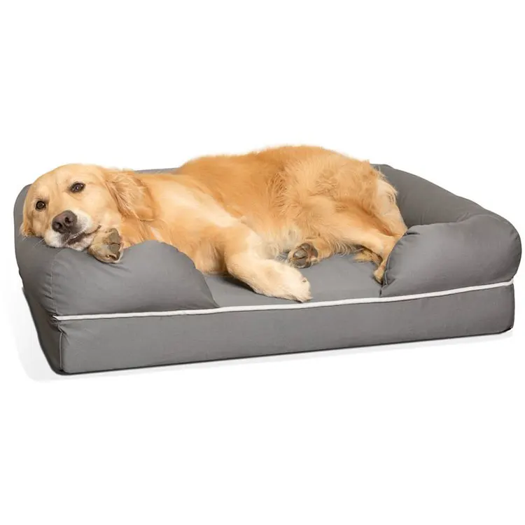 Ultimate Dog Bed & Lounge with Orthopedic Memory Foam Bolster