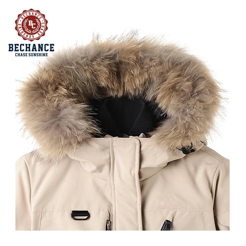 New oem coat goose mens custom padded puffer thick winter outdoor winter canvas jacket with fur hood