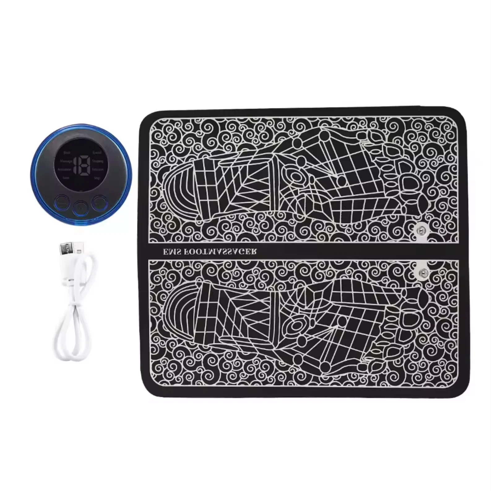 Physiotherapy Foldable Electric Ems Foot Massage Pad Muscle Acupoints Stimulator Ems Bioelectric Acupoints Massager Mat