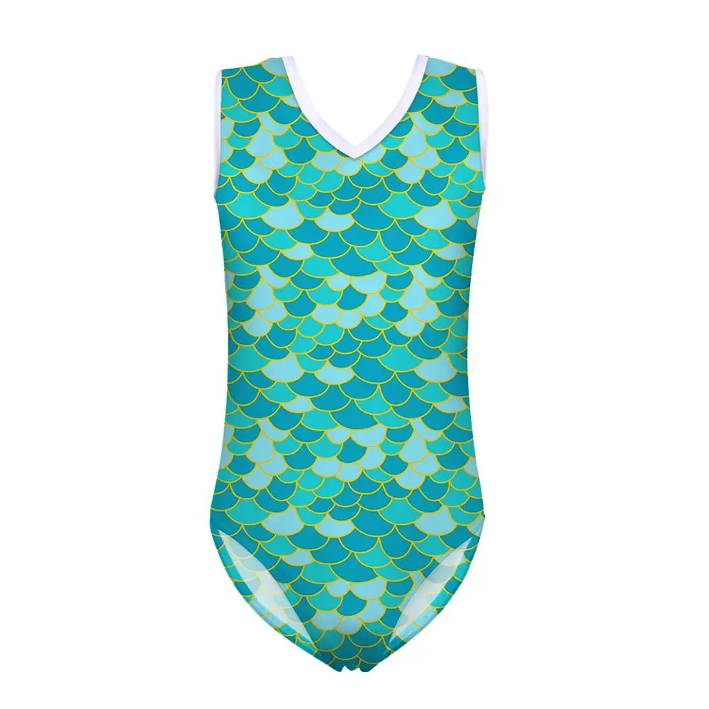 THIKIN Colourful Scales Custom Kid Bikini Low Moq Swimming Suit Printed Little Girls One Piece Lightweight Soft Swimwear