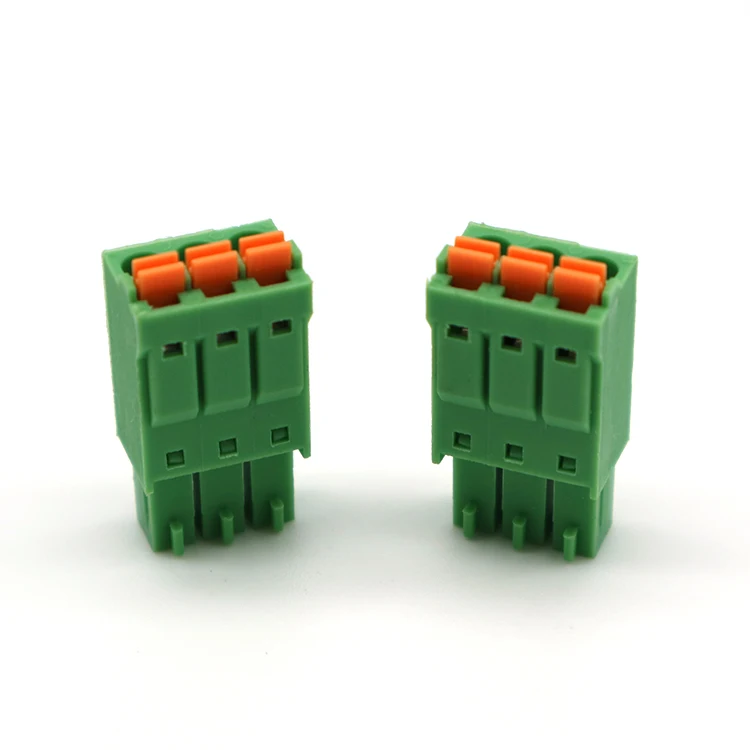 2pin 4pin spring termina block chinese supplier pluggable screwless terminal blocks electrical connectors 5.08mm pitch