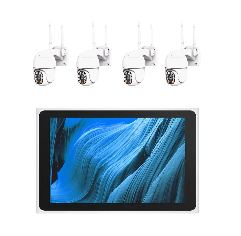 OEM ODM 4 Channel 8 Channel 10.1 inch Screen  Wireless Security Camera Motion System Camera Ip Wi-Fi Nvr Kit