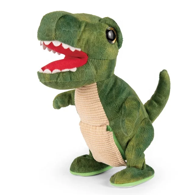 2024 soft and safe musical plush walking dinosaur doll recording and reading doll for toddlers