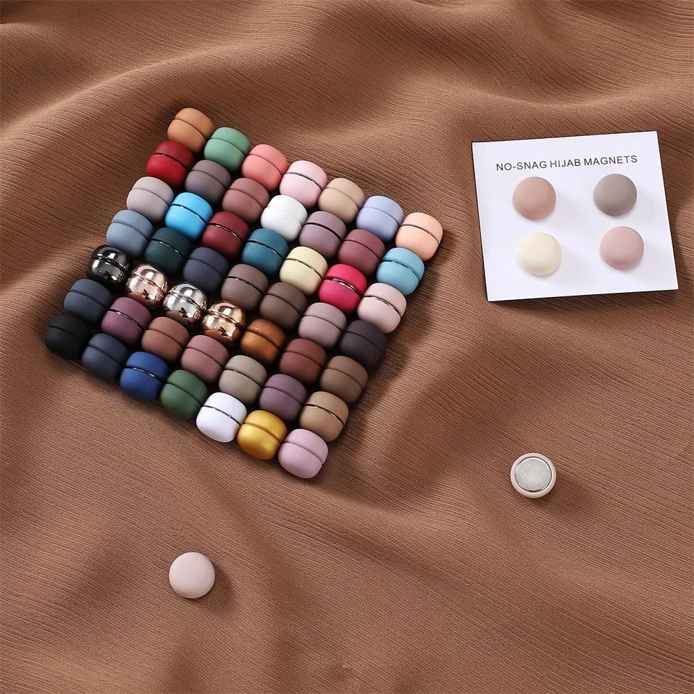 2024 Ready to Ship Customizable Magnet Pin Muslim Shawl Accessories Solid Color Magnetic Brooch Scarf Pins