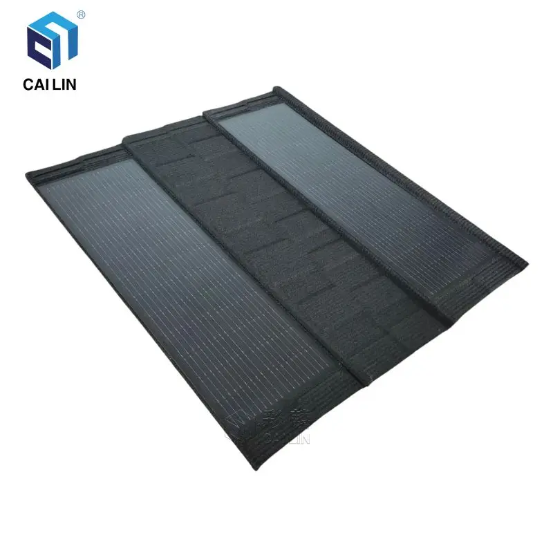 50 Years Warranty 2 To 1 Red Photovoltaic Panels Roofing Tiles Stone Coated Metal Solar Energy Storage System Roof