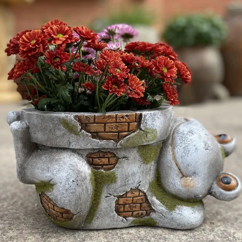 fibre plant pot cartoon rabbit outdoor garden rabbit plant pots for sale