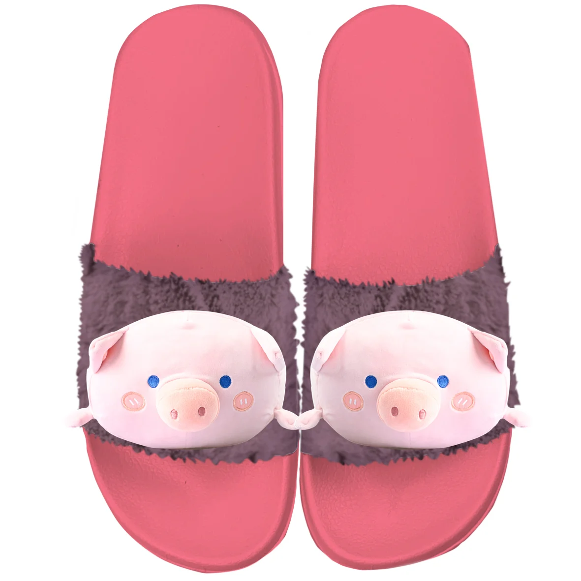 Custom Plush Slippers Animal Shape Indoor Slippers Custom Stylish Plush Vamp Pvc Slippers At Home