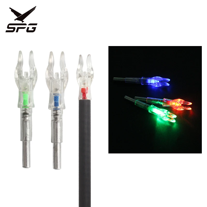 SPG Archery Arrow Nock Lighted LED Automatically Replaceable Batteries 3 Pack Hunting Fit ID 4.2 mm Pins Pure Carbon Arrow Shaft