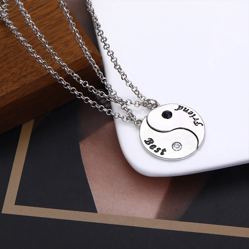 Creative Tai Chi Best Friends Series Alloy Zircon Fashion Jewelry Necklaces Wholesale