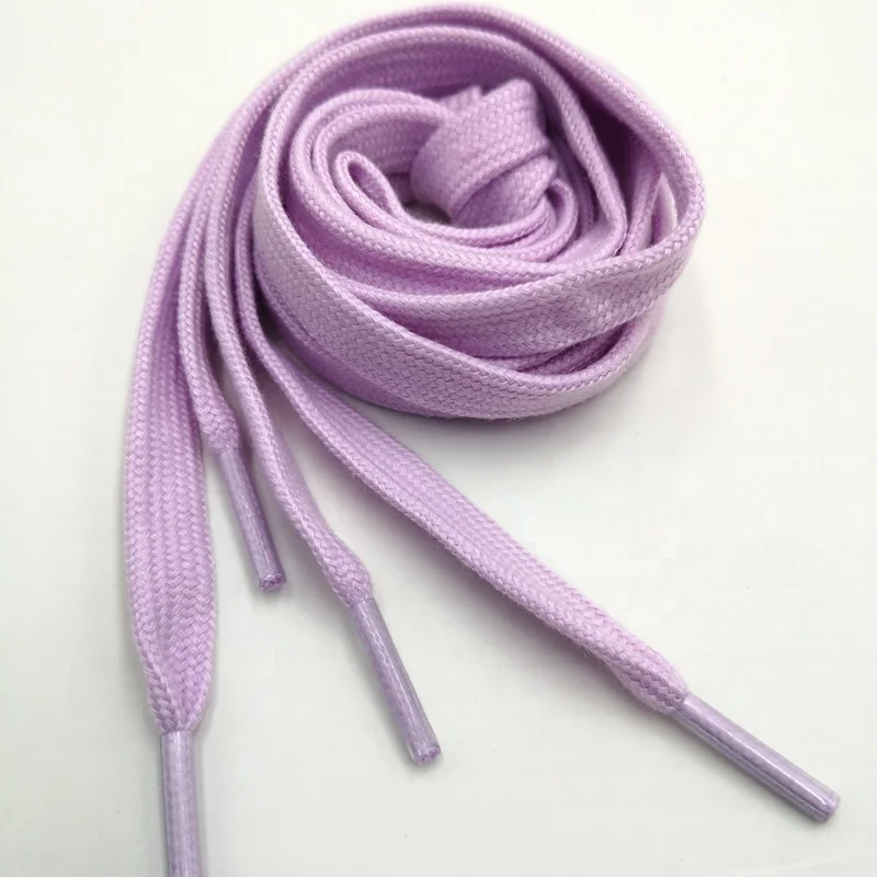 Multi Colored Soft Flat Tubular Braided Board Sneaker Shoe Laces Cotton Flat 8mm Shoelaces