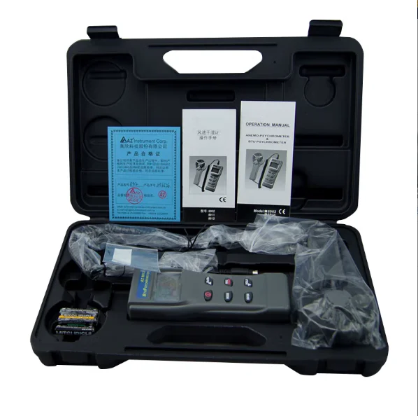 AZ8912 Anemometer Wind Speed Meter Portable Remote Fan BTU Air Flow Meter with Humidity