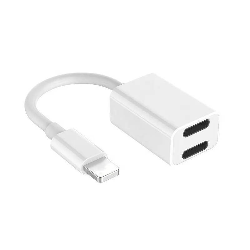 
 Двойной адаптер для iPhone Xs Max Xr XS X 7 8 12 Plus разветвитель аудио Зарядка для наушников  
