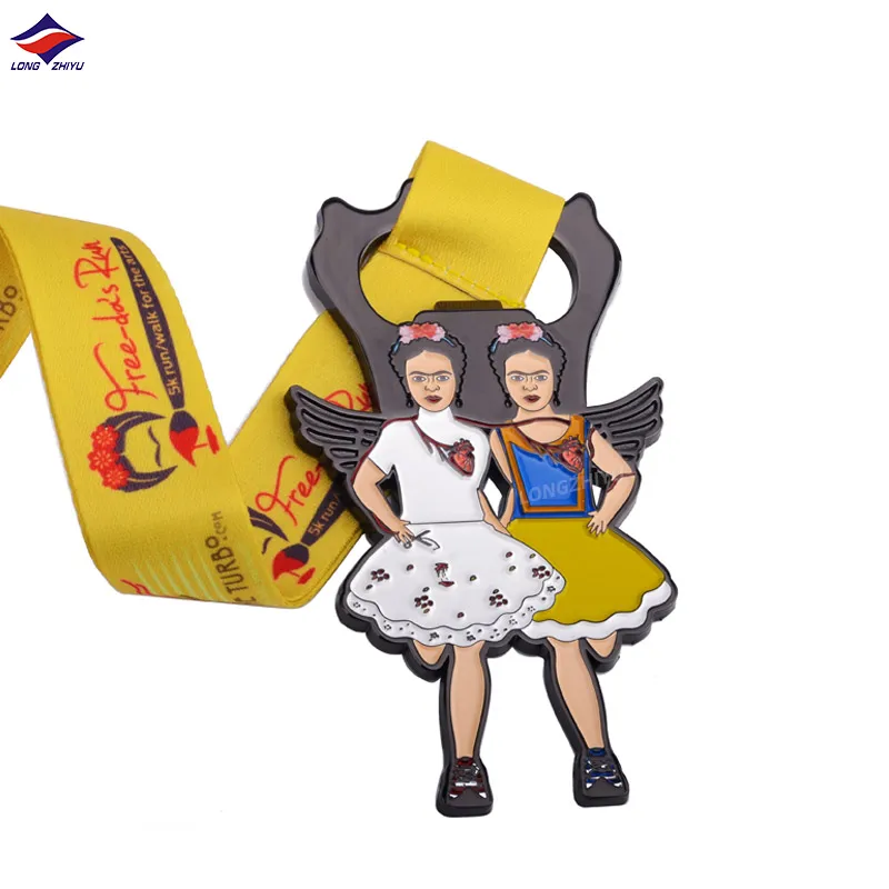 Longzhiyu metal marathon medals factory cheap custom cartoon 5k run sports medals wholesale diecast bottle opener medals