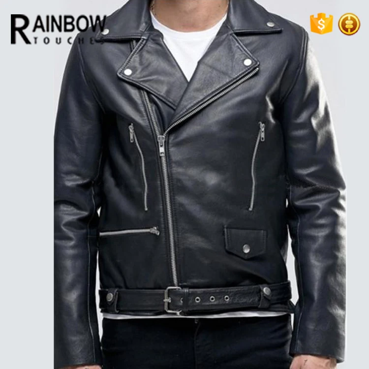 Leather Jacket China Manufacturers Motorcycle Black PU Leather Jacket