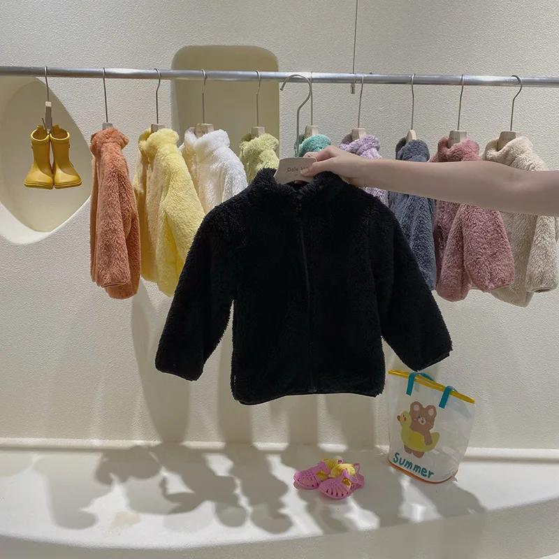 custom color Short Faux Fur Teddy sherpa Jackets faux shearling coat For kids