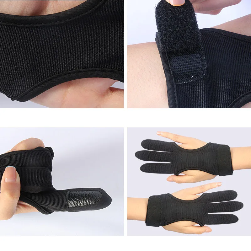 Archery Glove Three Finger Leather Archery Protective Gloves Archery Shooting Gloves for Kids Protective Gear Accessories